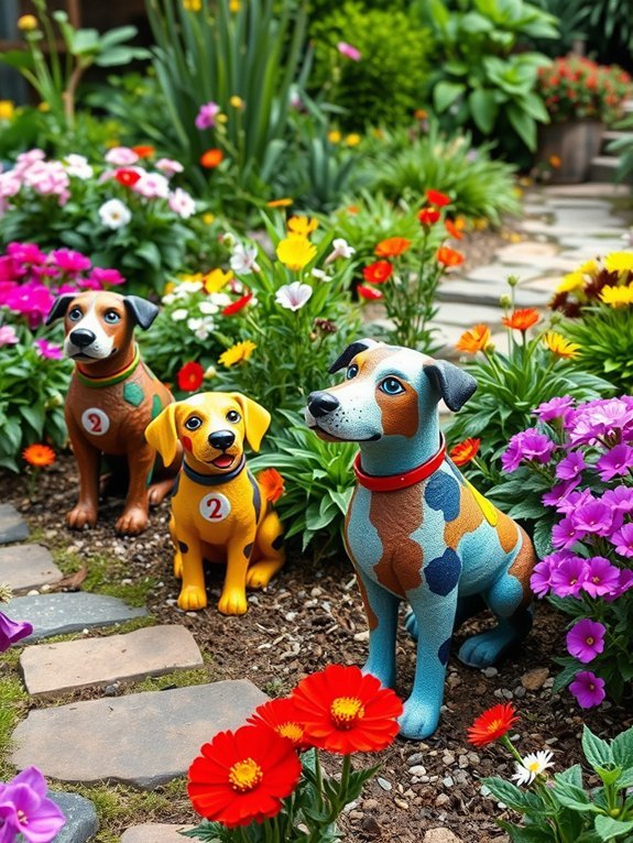 15 Cute Garden Decorations for Dog Lovers 2 playful canine art creations
