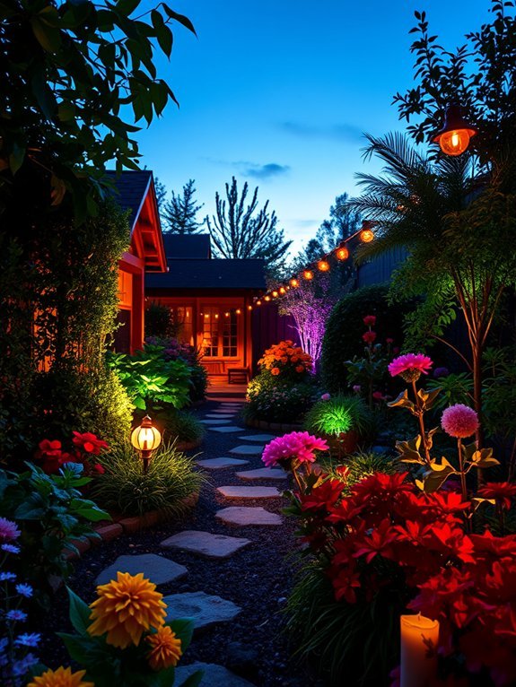 18 Modern Garden Lighting Ideas to Brighten Your Yard 18 playful color changing atmosphere