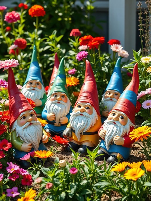playful colorful garden decorations