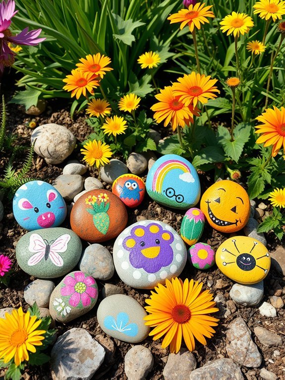 13 Fun DIY Garden Projects for the Whole Family 2 playful colorful stone art