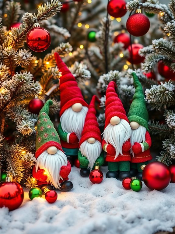 17 Ideas for Decorating Your Garden for Christmas 8 playful snowy gnome figures