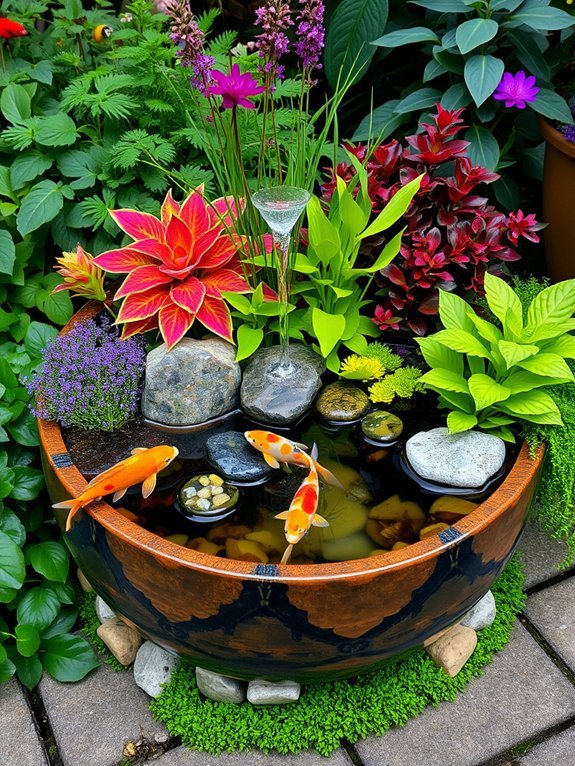 9 Budget-Friendly Water Features for Your Garden 3 portable aquatic plant display