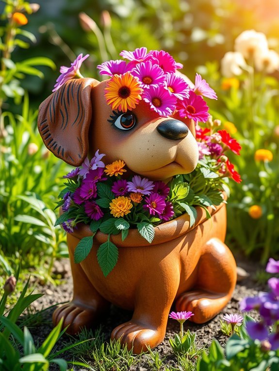 14 Fun Animal Planters to Add Whimsy to Your Garden 2 puppy shaped plant holder