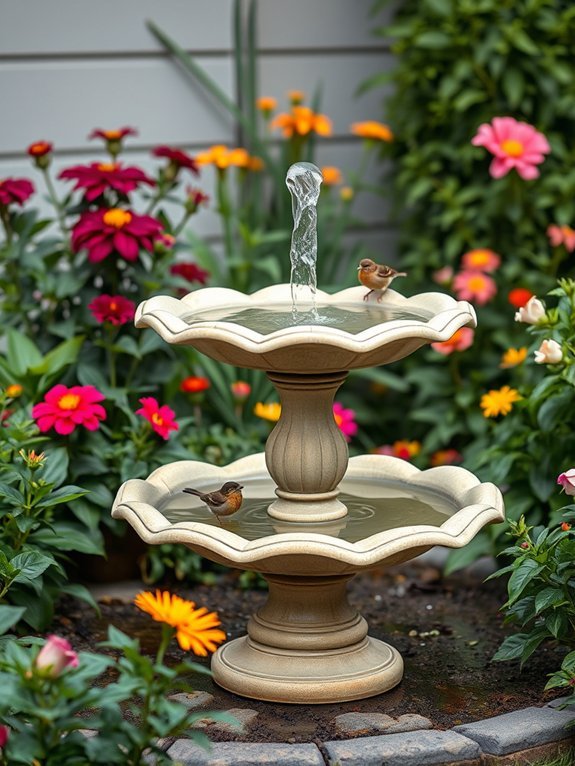 18 Easy-to-Maintain Garden Water Features for Busy People 6 recirculating pump birdbaths