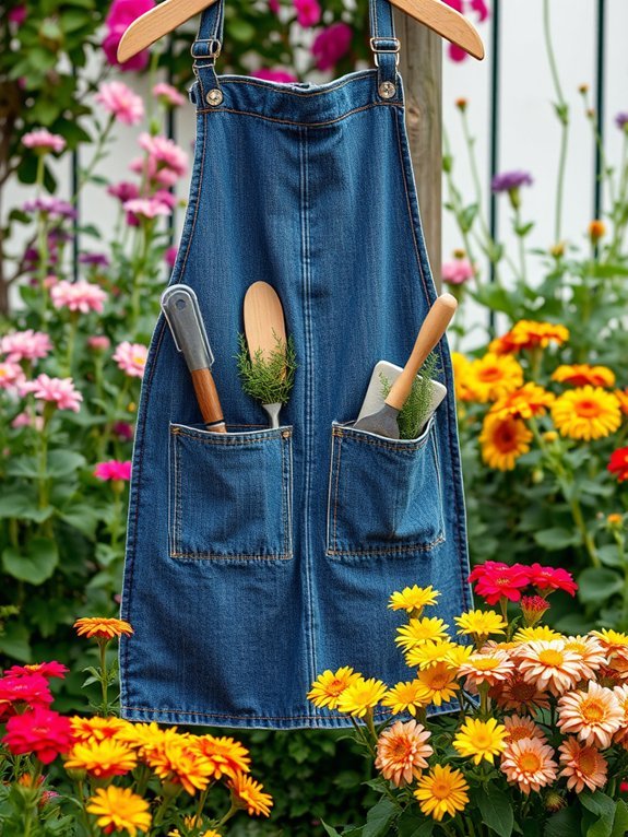 12 Recycled Garden Decorations You Can Make Yourself 11 recycled denim gardening apron