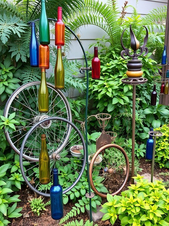 17 Ways to Add Eco-Friendly Decor to Your Garden 2 recycled materials garden art