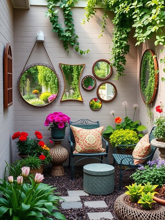 12 Space-Saving Garden Decor Ideas for Small Yards 6 reflective outdoor decorative elements