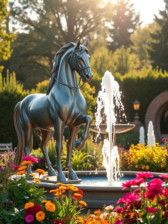 regal equine sculpture display