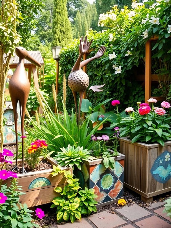 17 Ways to Add Modern Art to Your Garden Decor 17 repurposed artistic creations utilized