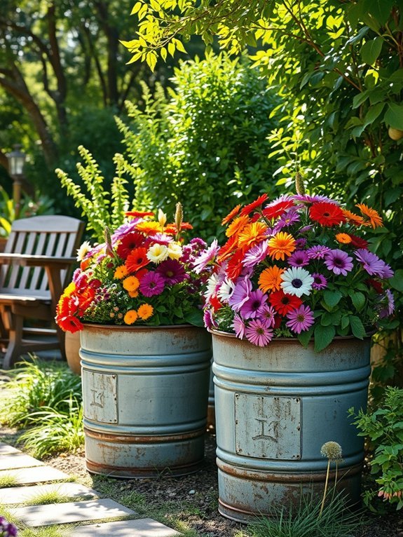 20 Beautiful Rustic Garden Accents to Enhance Your Yard 3 retro design plant containers