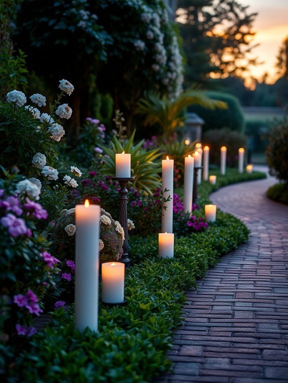 romantic candlelit pathways evening