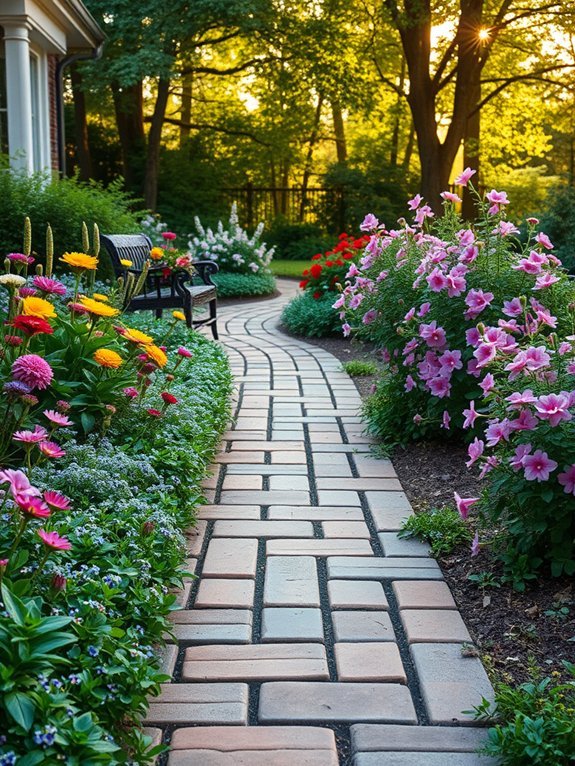 10 Budget-Friendly Garden Path Ideas You Can DIY 3 rustic brick paver charm