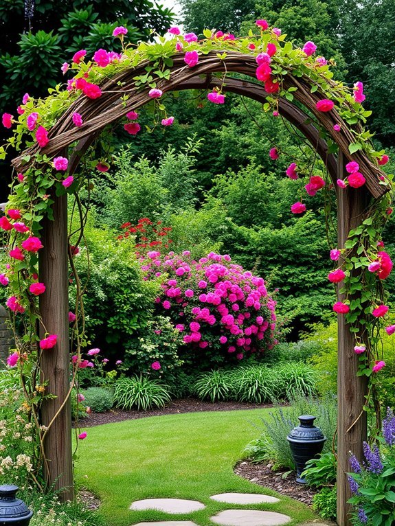 16 Creative Ways to Display Flowers in Your Garden 17 rustic floral archway design