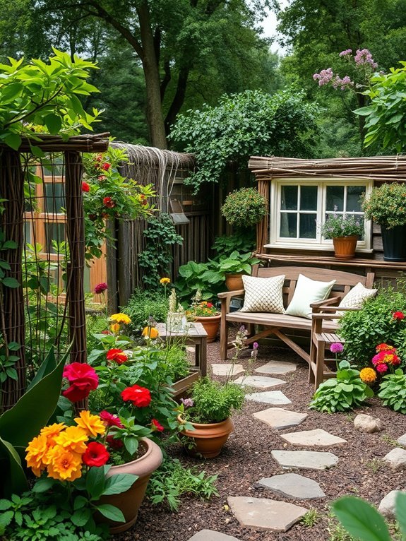 11 DIY Rustic Garden Projects for a Natural Look 8 rustic wooden garden barrier