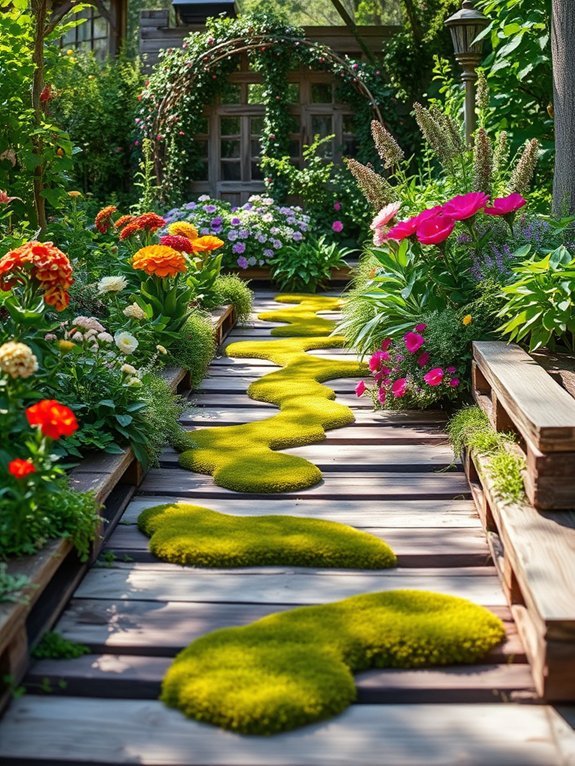 10 Budget-Friendly Garden Path Ideas You Can DIY 6 rustic wooden pallet pathway