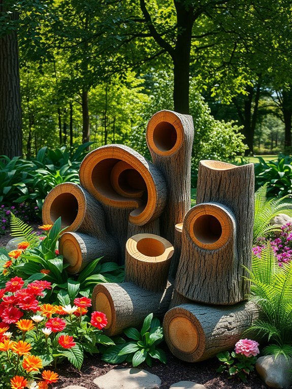 13 Ways to Incorporate Natural Materials Into Your Garden Decor 7 sculptural designs from logs