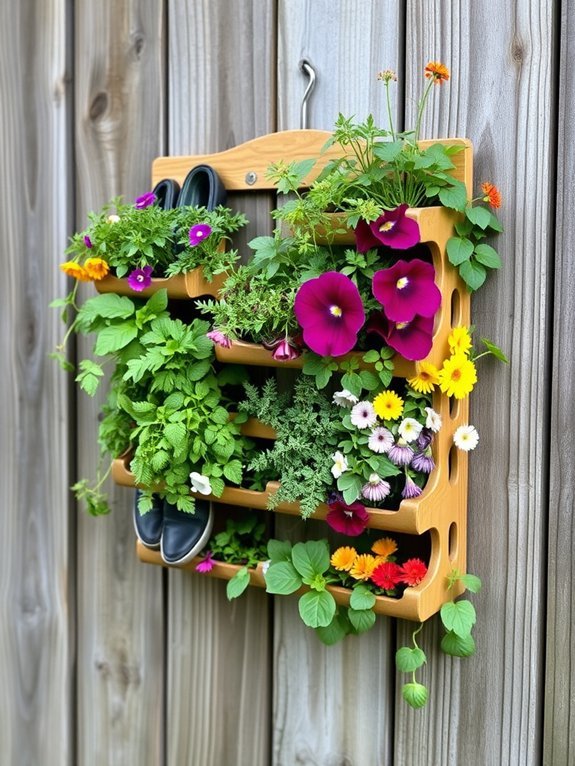 14 Vertical Garden Wall Ideas to Maximize Space 7 shoe organizer turned herb garden