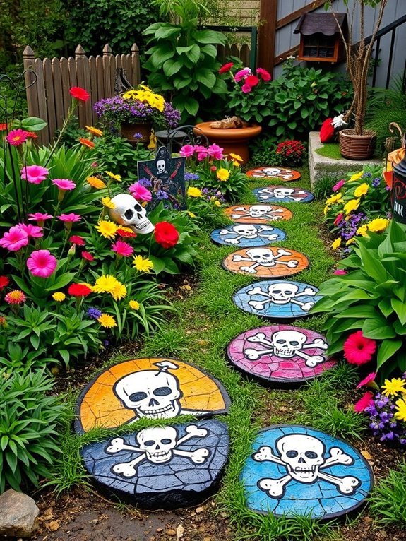 10 Pirate-Themed Garden Ideas for a Whimsical Yard 4 skull and crossbones pathway
