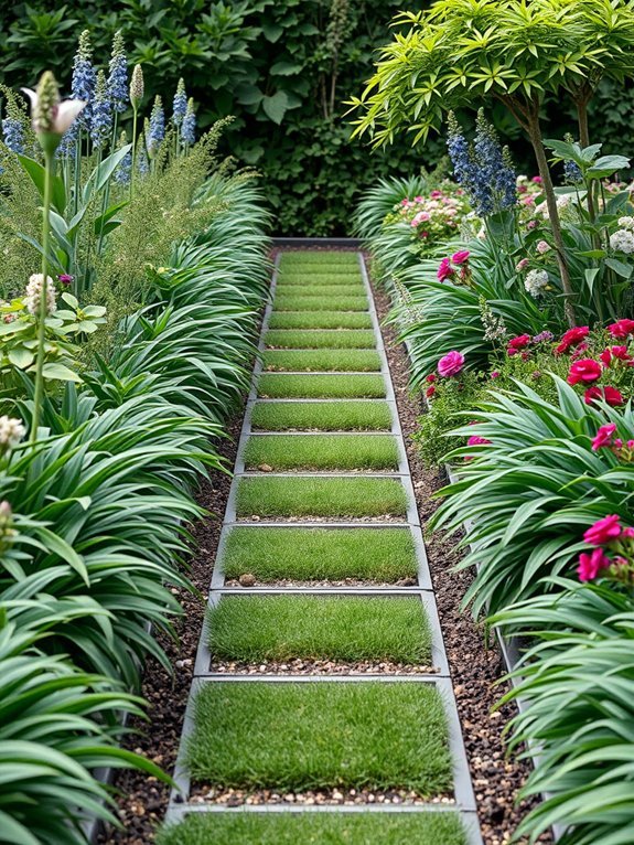 11 Simple Modern Garden Paths to Elevate Your Yard 10 sleek metallic landscape borders
