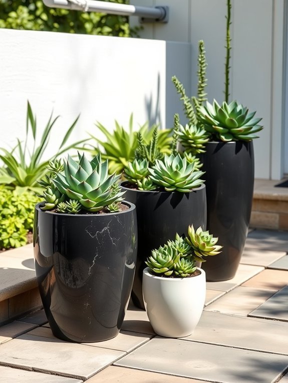 11 Beautiful Ceramic Planters for Your Garden 8 sleek monochrome plant holder