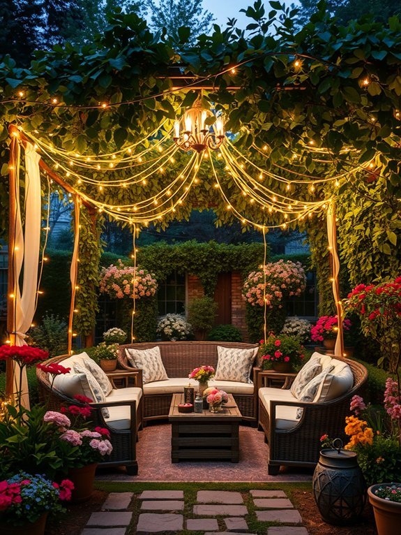 17 Beautiful Fairy Lights Ideas for a Magical Garden Look 2 starry sky overhead seating