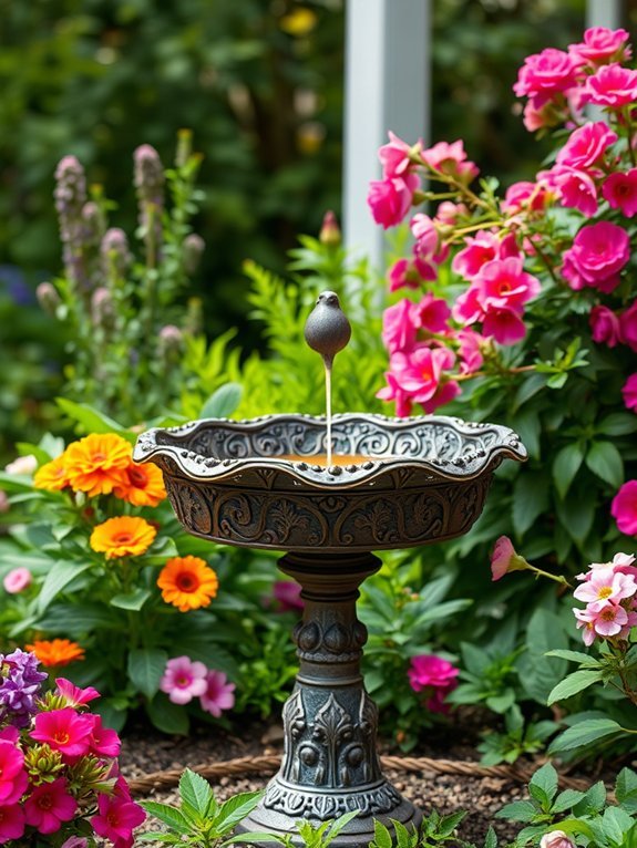 17 Elegant Garden Statues for a Timeless Look 3 stylish iron avian fountain