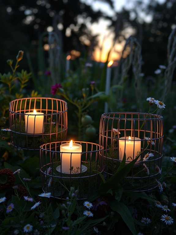 16 Rustic Garden Lighting Ideas to Set the Mood 12 stylish wire basket candles