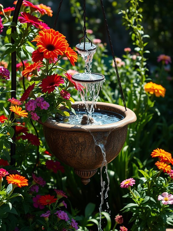 suspended water feature planter