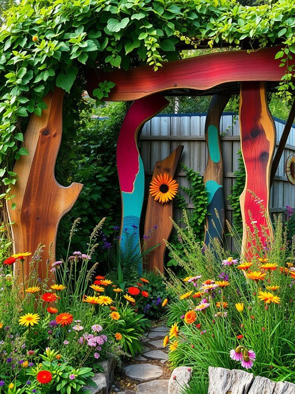 9 Bohemian Garden Art Ideas for a Personalized Touch 8 sustainable artwork from salvaged materials