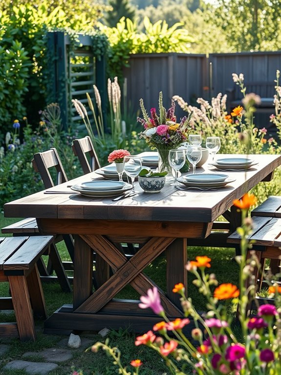 9 Rustic Garden Furniture Ideas to Add Charm to Your Garden 2 sustainable rustic dining furniture