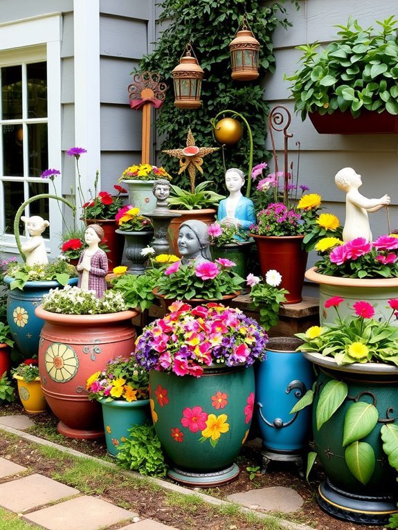 14 Ways to Use Decorative Containers in Your Garden 10 themed outdoor garden space