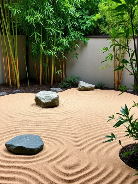 12 Gorgeous Japanese Garden Decor Ideas for Peaceful Outdoors 2 tranquil rock raked patterns