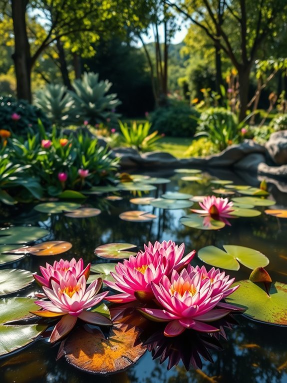 17 Tranquil Garden Water Features to Create a Relaxing Vibe 4 tranquil water lilies pond