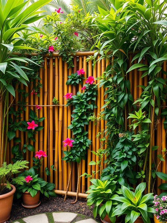 9 Unique Garden Fence Ideas for Privacy and Style 9 tropical bamboo fencing aesthetic