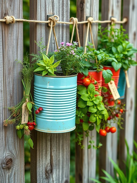 12 Recycled Container Garden Ideas for Eco-Friendly Decor 3 upcycled tin can garden