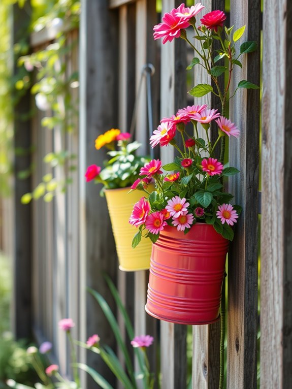 16 DIY Planter Ideas to Beautify Your Garden 12 upcycled tin can planter