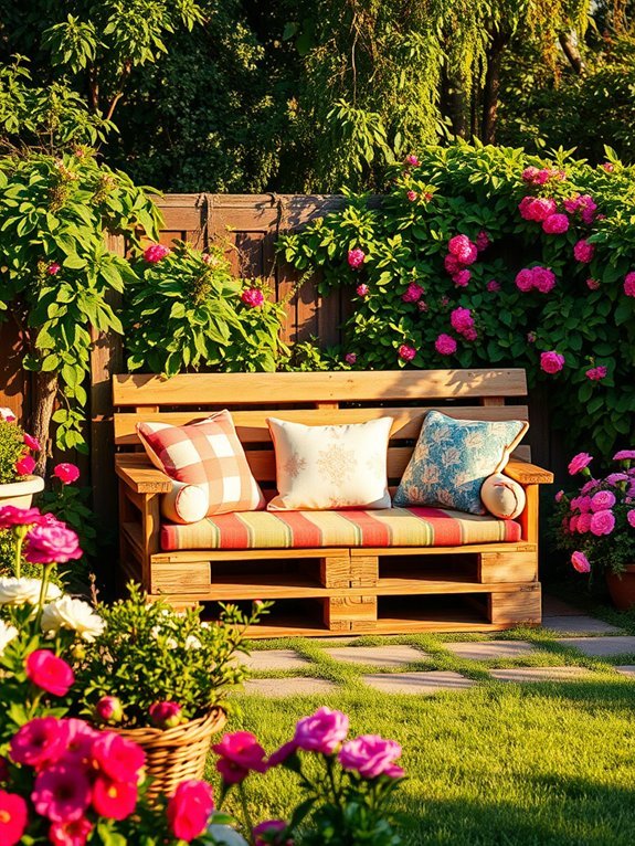 12 Rustic Garden Furniture Ideas That Will Never Go Out of Style 13 upcycled wooden pallet furniture