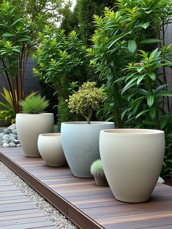 14 Minimalist Garden Decor Ideas for a Modern Backyard 3 use straightforward planting containers