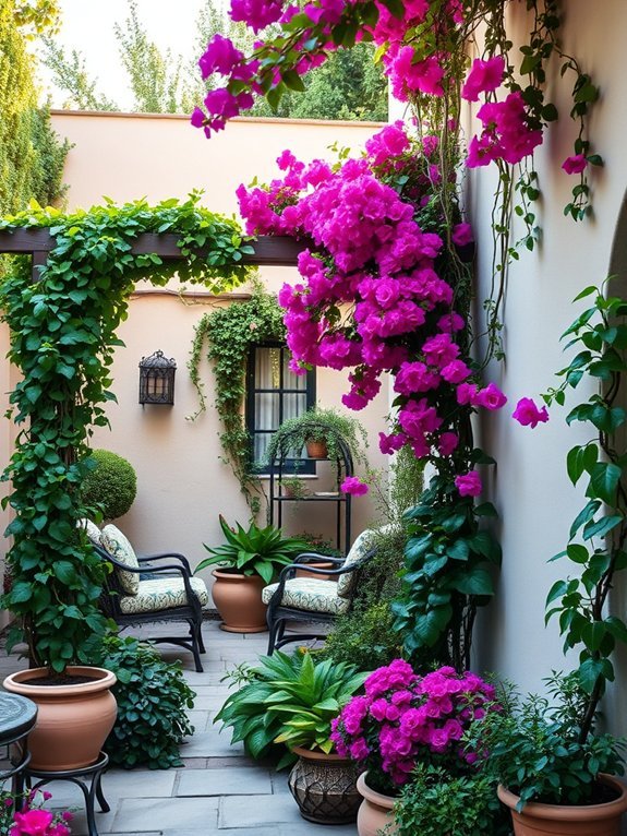 12 Mediterranean Garden Decor Ideas to Bring Relaxation 6 use vertical gardening techniques