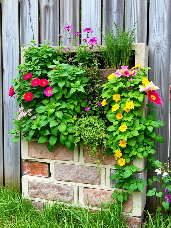 12 Recycled Container Garden Ideas for Eco-Friendly Decor 9 vertical gardening with cinderblocks