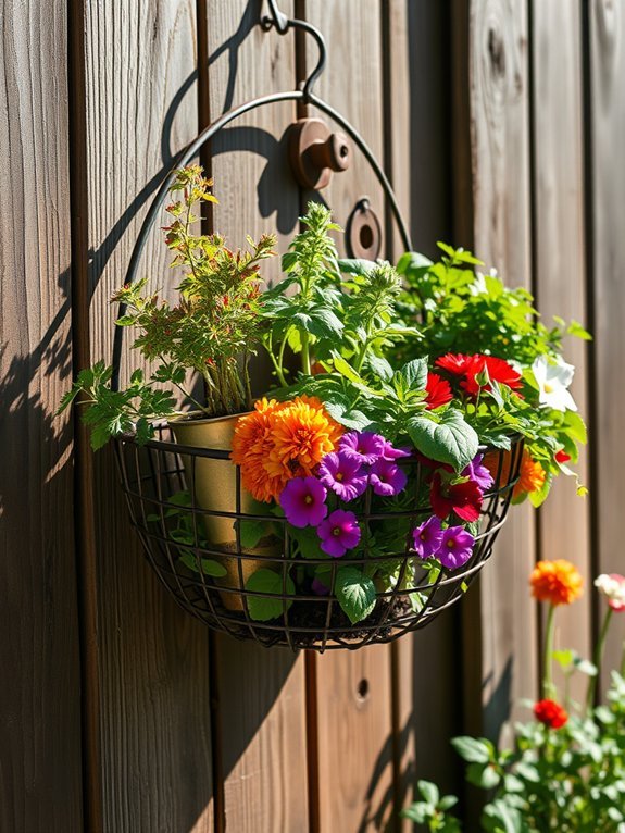 17 Creative Planters and Containers for Garden Decor 9 vertical wire garden basket