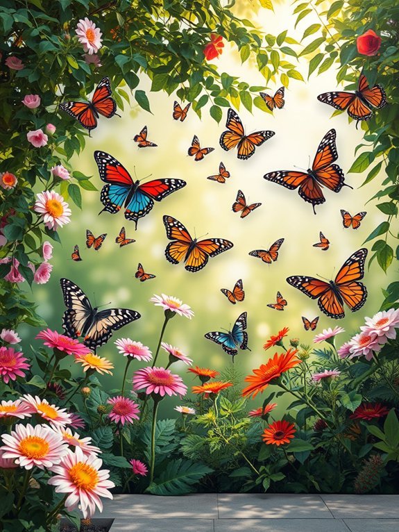 12 Butterfly Garden Decor Ideas for Nature Lovers 9 vibrant butterfly art displays