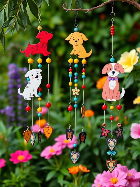 15 Cute Garden Decorations for Dog Lovers 4 vibrant canine inspired wind chimes