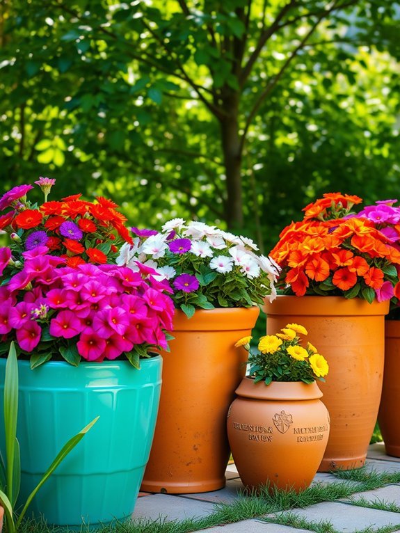 12 Flower Pot Ideas to Elevate Your Garden Look 3 vibrant ceramic plant containers