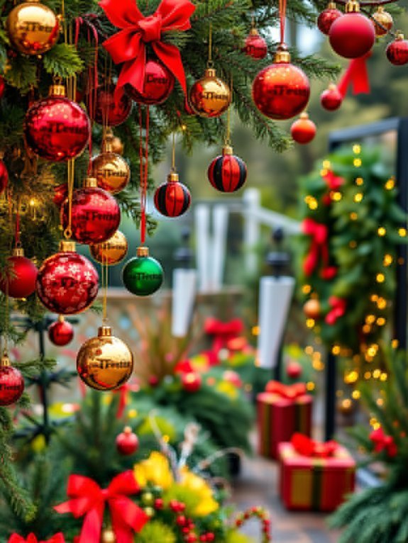 17 Ideas for Decorating Your Garden for Christmas 5 vibrant decorative ornament arrangements
