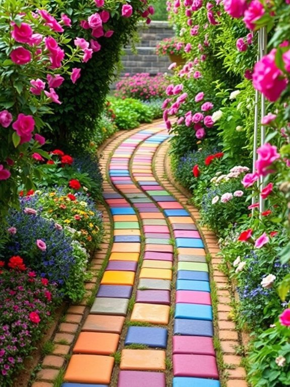 12 Creative Pathway Ideas for Your Garden’s Unique Look 11 vibrant decorative paving stones