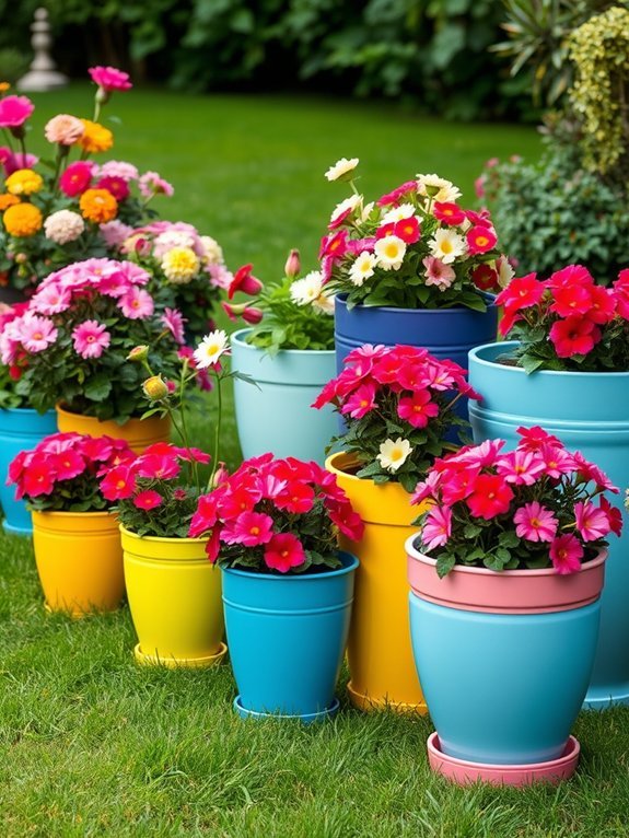 vibrant decorative plant containers