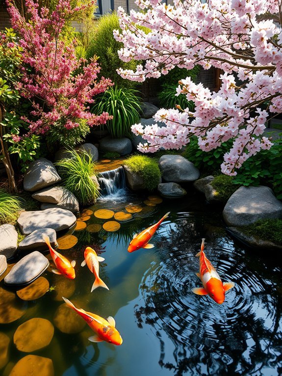 15 Unique Zen Garden Decor Ideas for Tranquility 14 vibrant koi swimming gracefully