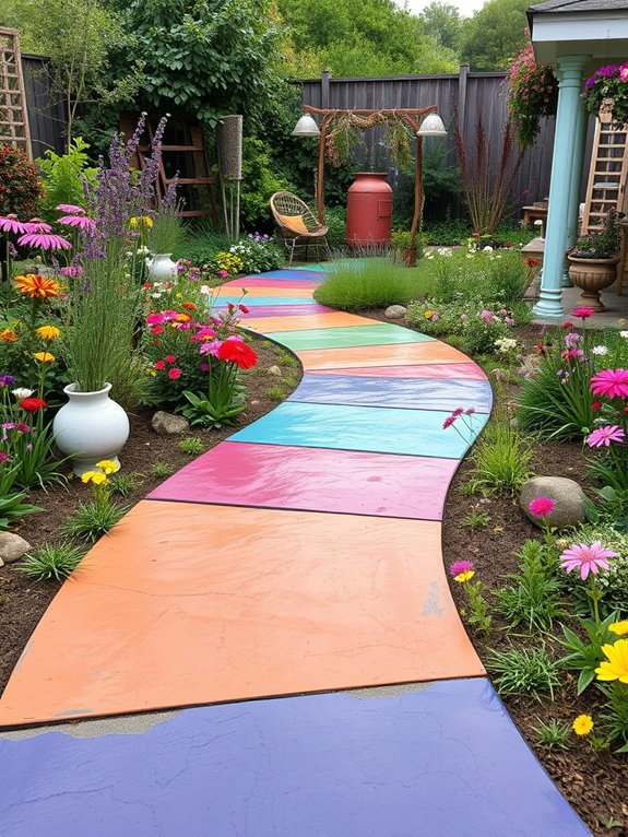 12 Boho Garden Paths and Walkways You’ll Want to Copy 7 vibrant multi colored walkways