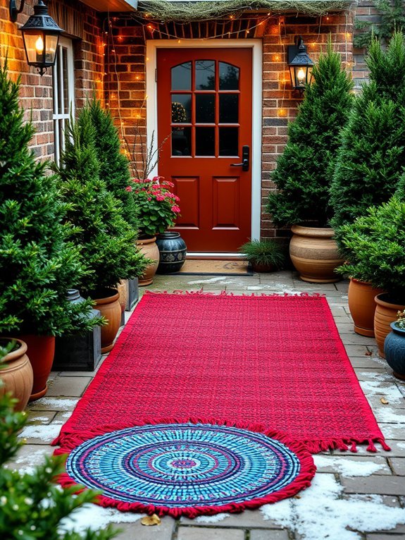 14 Cozy Winter Garden Decor Ideas for Cold Months 10 vibrant outdoor area rugs